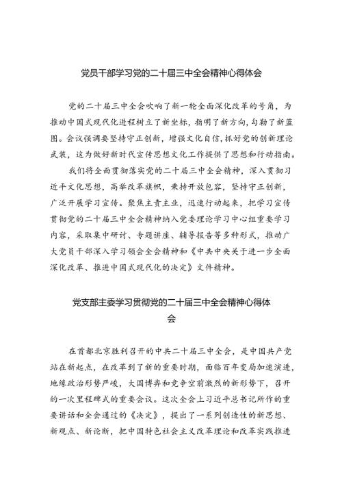 （9篇）党员干部学习党的二十三中全会精神心得体会（详细版）.docx