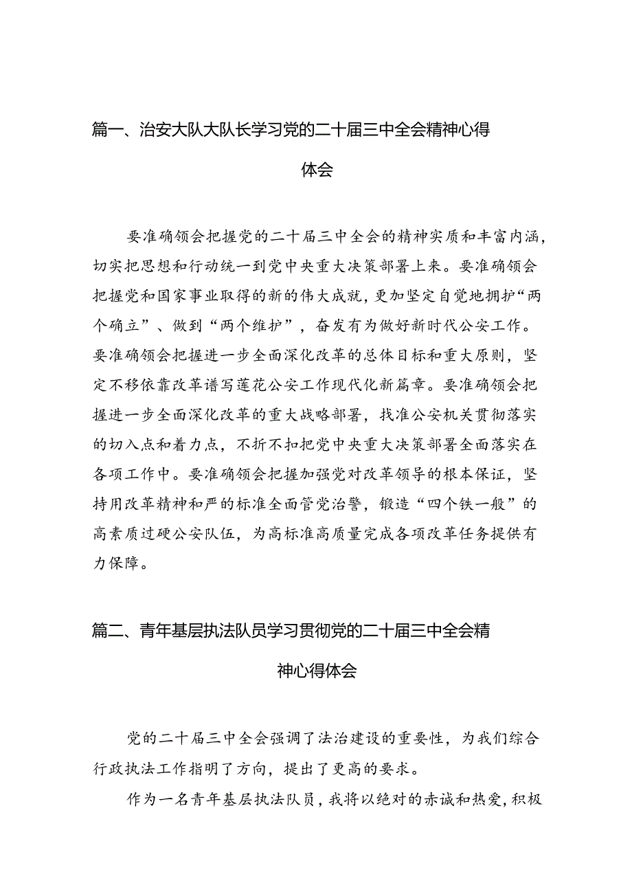 （10篇）治安大队大队长学习党的二十三中全会精神心得体会范文.docx_第2页
