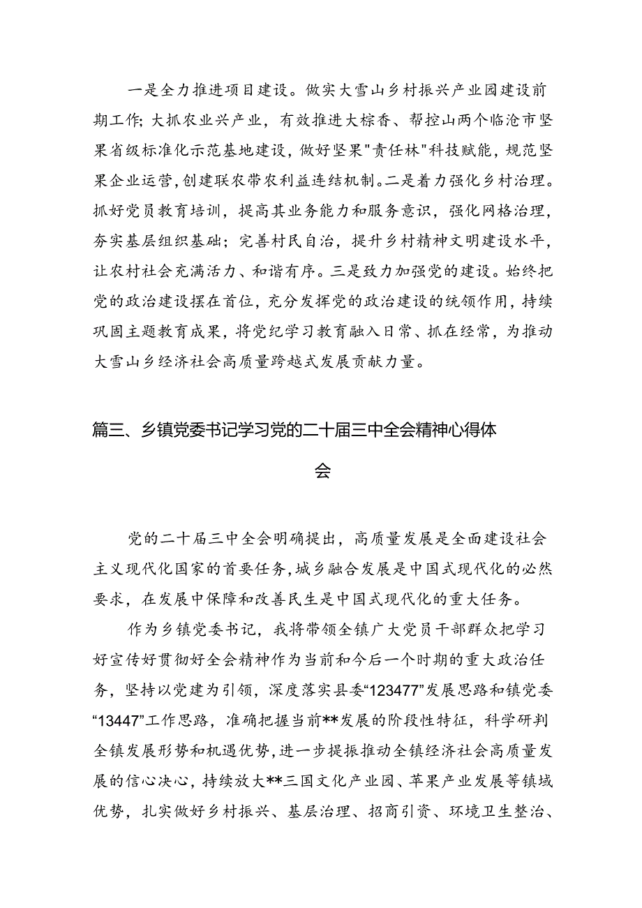乡镇党委书记学习党的二十三中全会精神心得体会12篇（精选）.docx_第3页