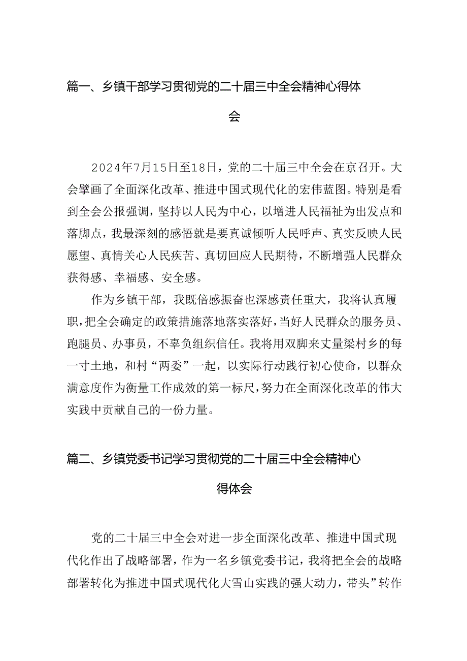 乡镇干部学习贯彻党的二十三中全会精神心得体会7篇（详细版）.docx_第2页