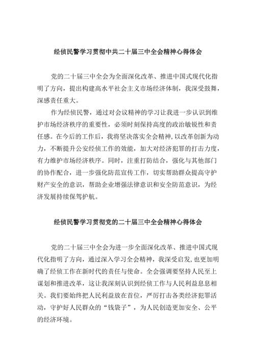 （11篇）经侦民警学习贯彻中共二十三中全会精神心得体会（精选）.docx