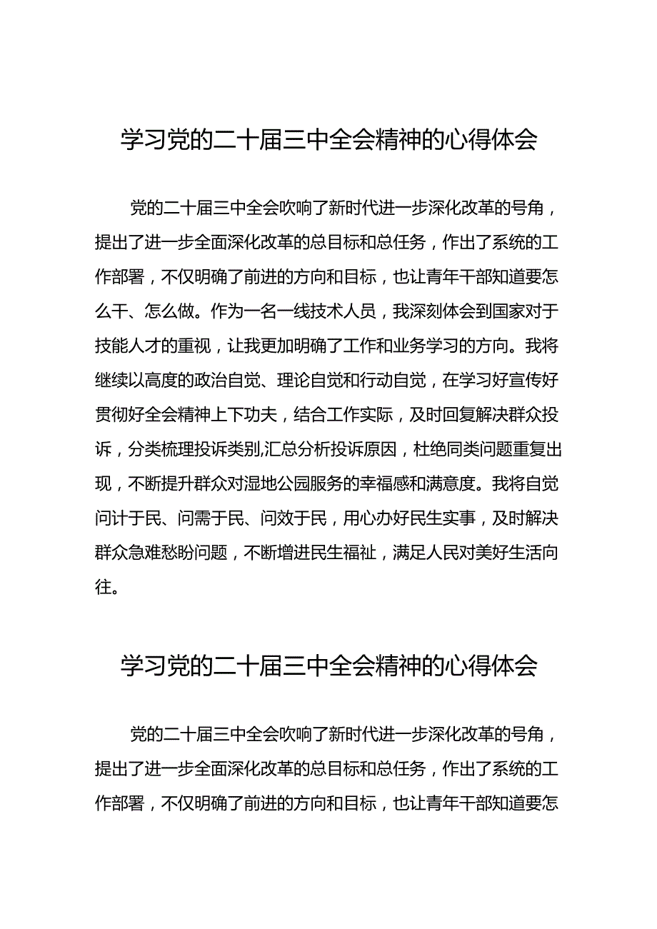 2024年党的二十三中全会精神学习感悟模板四十四篇.docx_第1页