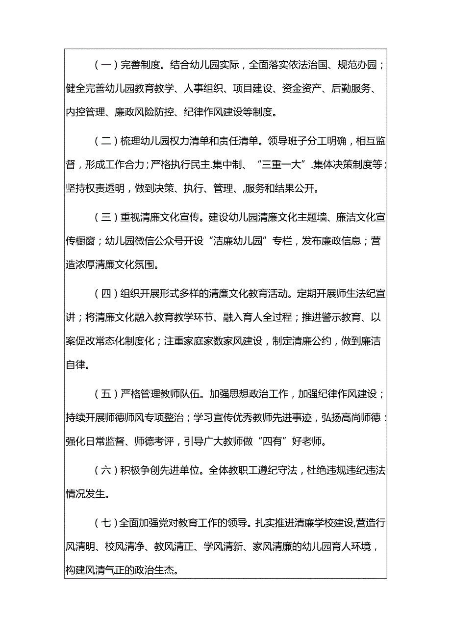 1.幼儿园清廉学校建设工作实施方案（精选）.docx_第2页
