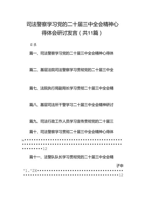 （11篇）司法警察学习党的二十三中全会精神心得体会研讨发言（详细版）.docx