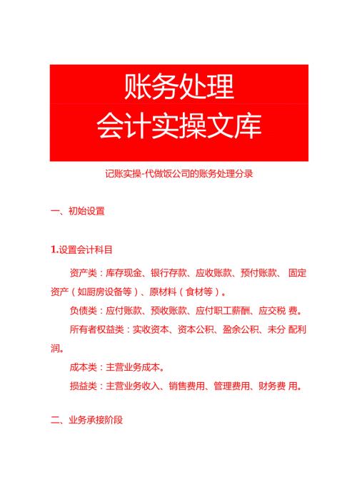 记账实操代做饭公司的账务处理分录.docx
