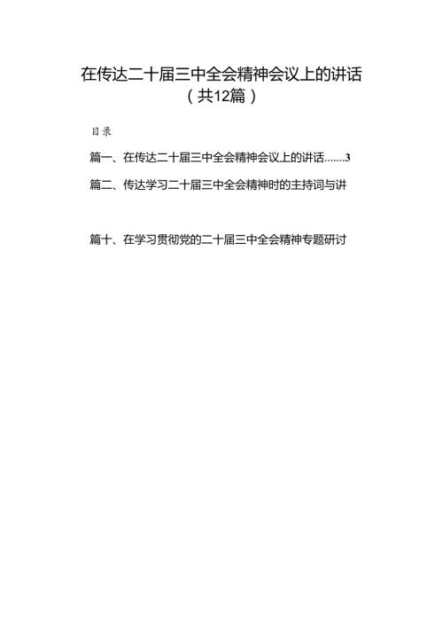 (12篇)在传达二十三中全会精神会议上的讲话（精选）.docx