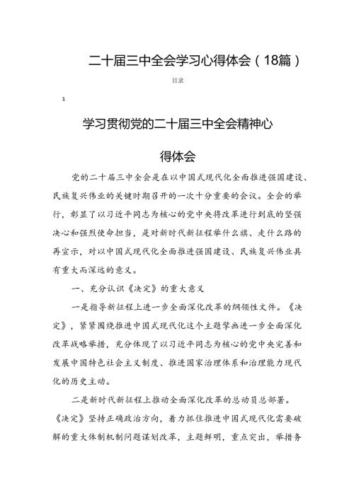 二十三中全会学习心得体会（18篇）.docx