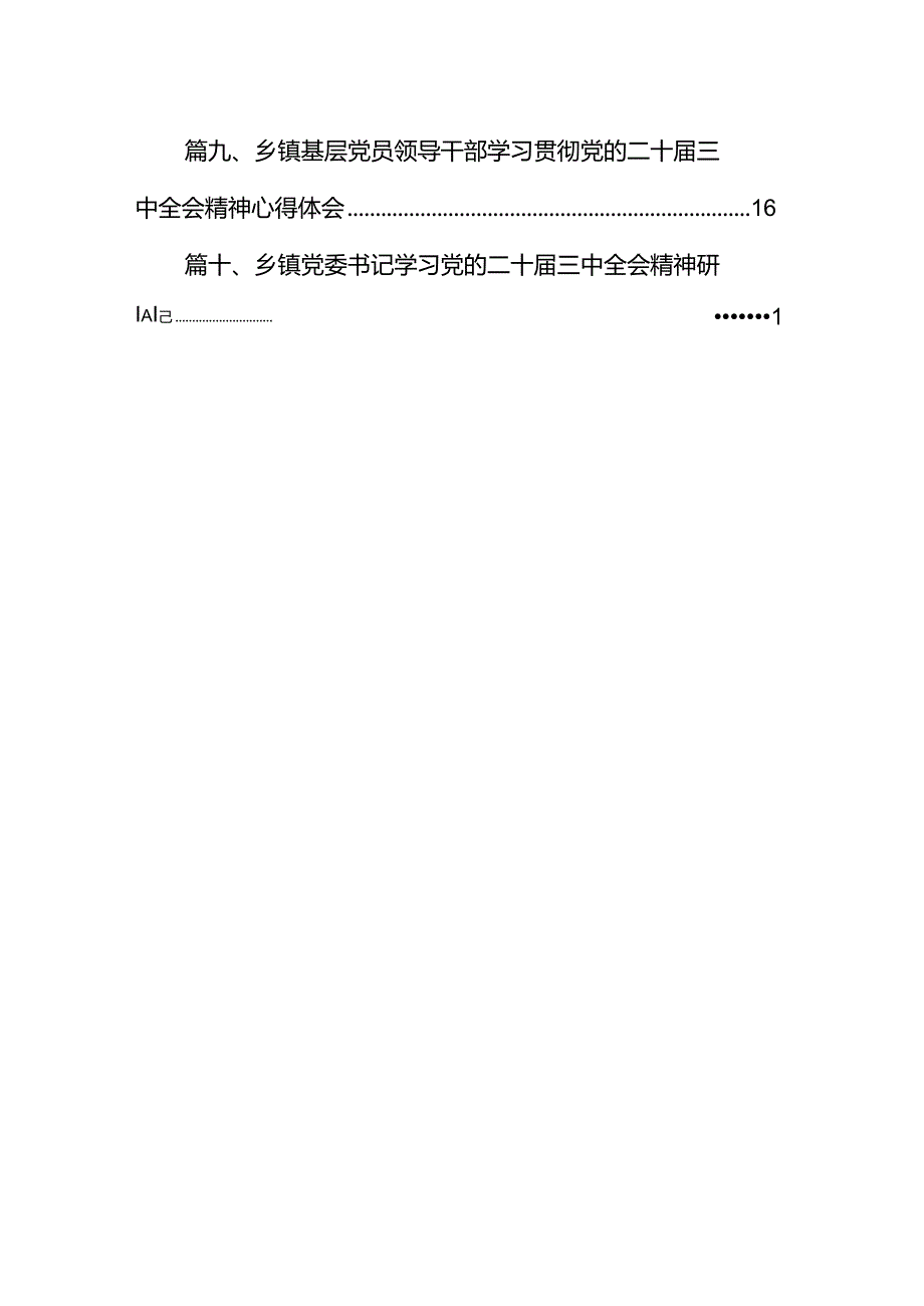 乡镇党委书记学习党的二十三中全会精神研讨发言十篇（精选）.docx_第2页