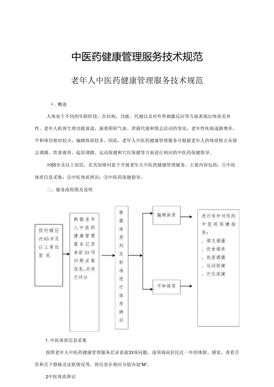 中医药健康管理服务技术规范最新版本.docx_第1页