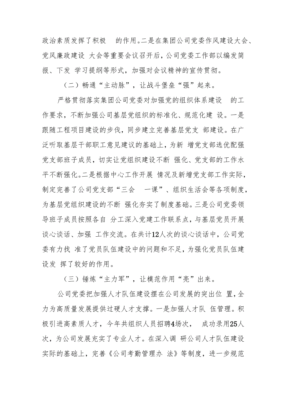 国企公司党委2024党建工作总结3篇.docx_第2页