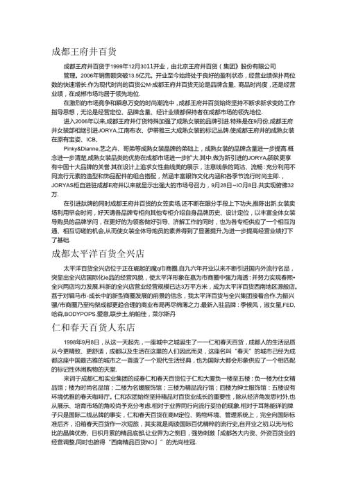 成都王府井百货联商网.docx