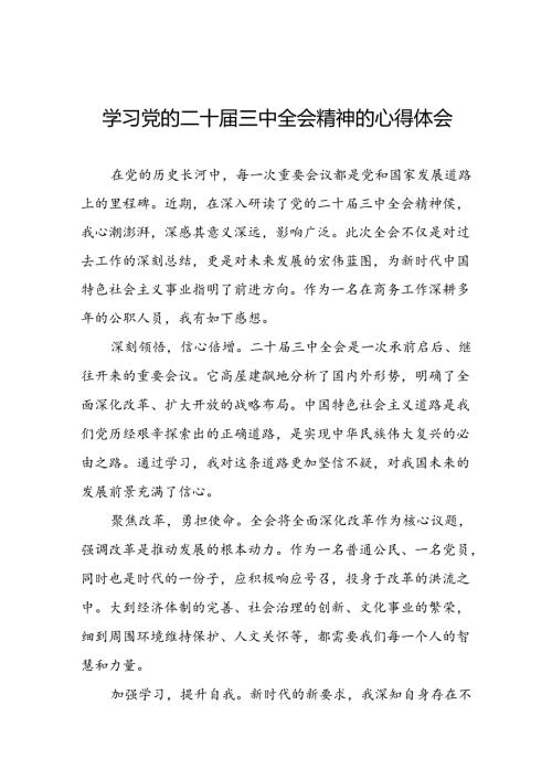 机关干部学习贯彻党的二十三中全会心得体会发言稿九篇.docx