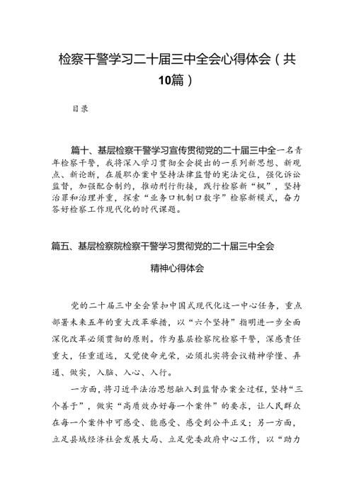 （10篇）检察干警学习二十三中全会心得体会（精选）.docx