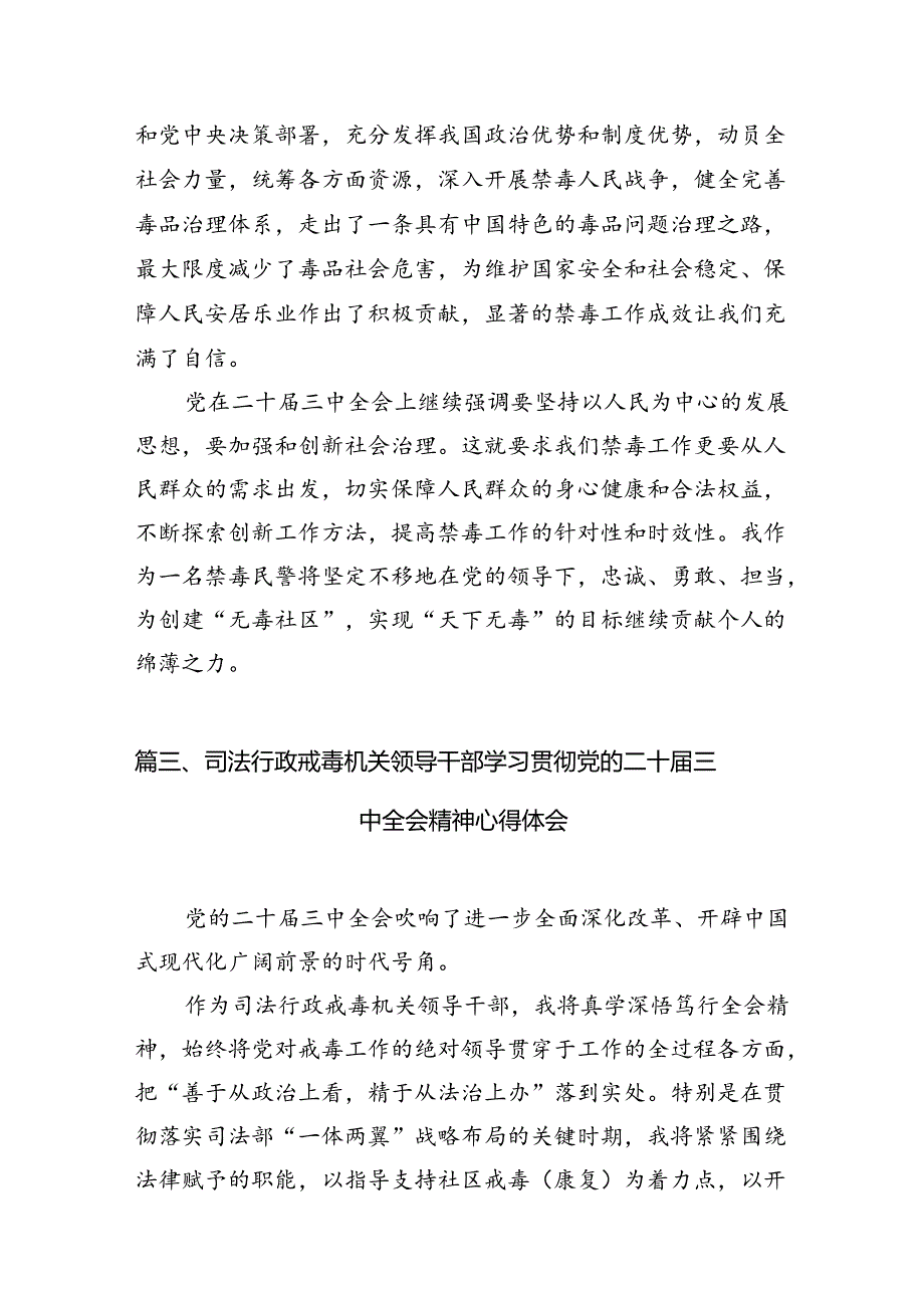 （10篇）禁毒大队大队长学习贯彻党的二十三中全会精神心得体会（精选）.docx_第3页