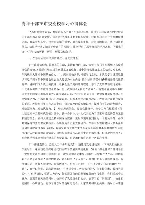青年干部在市委党校学习心得体会.docx