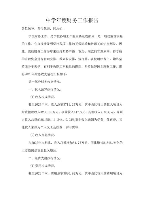 中学财务工作报告.docx