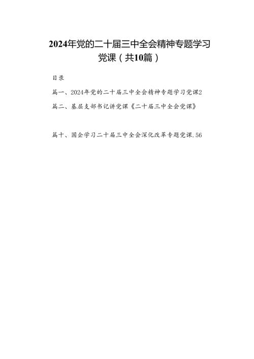 （10篇）2024年党的二十三中全会精神专题学习党课精选.docx