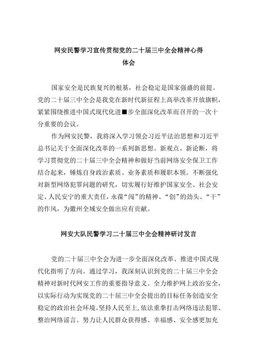 （11篇）网安民警学习宣传贯彻党的二十三中全会精神心得体会（详细版）.docx
