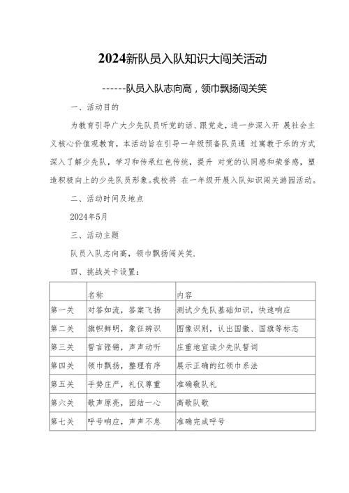 2024少先队新队员入队知识大闯关活动全套资料.docx