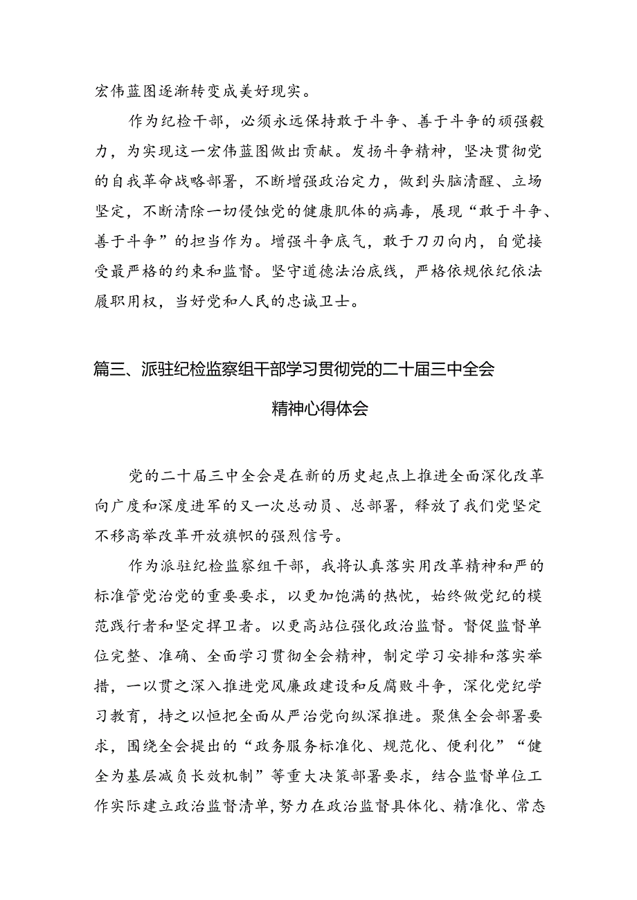（10篇）基层纪检干部学习党的二十三中全会精神心得体会（详细版）.docx_第3页