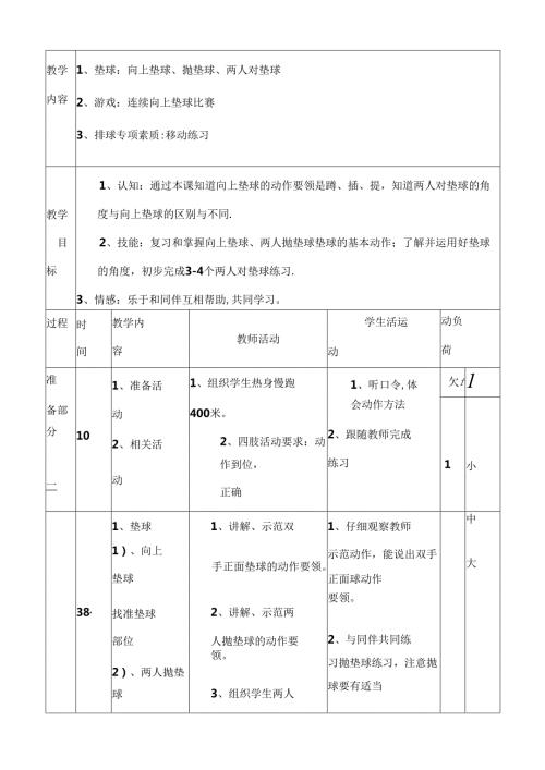 排球社团课教案.docx