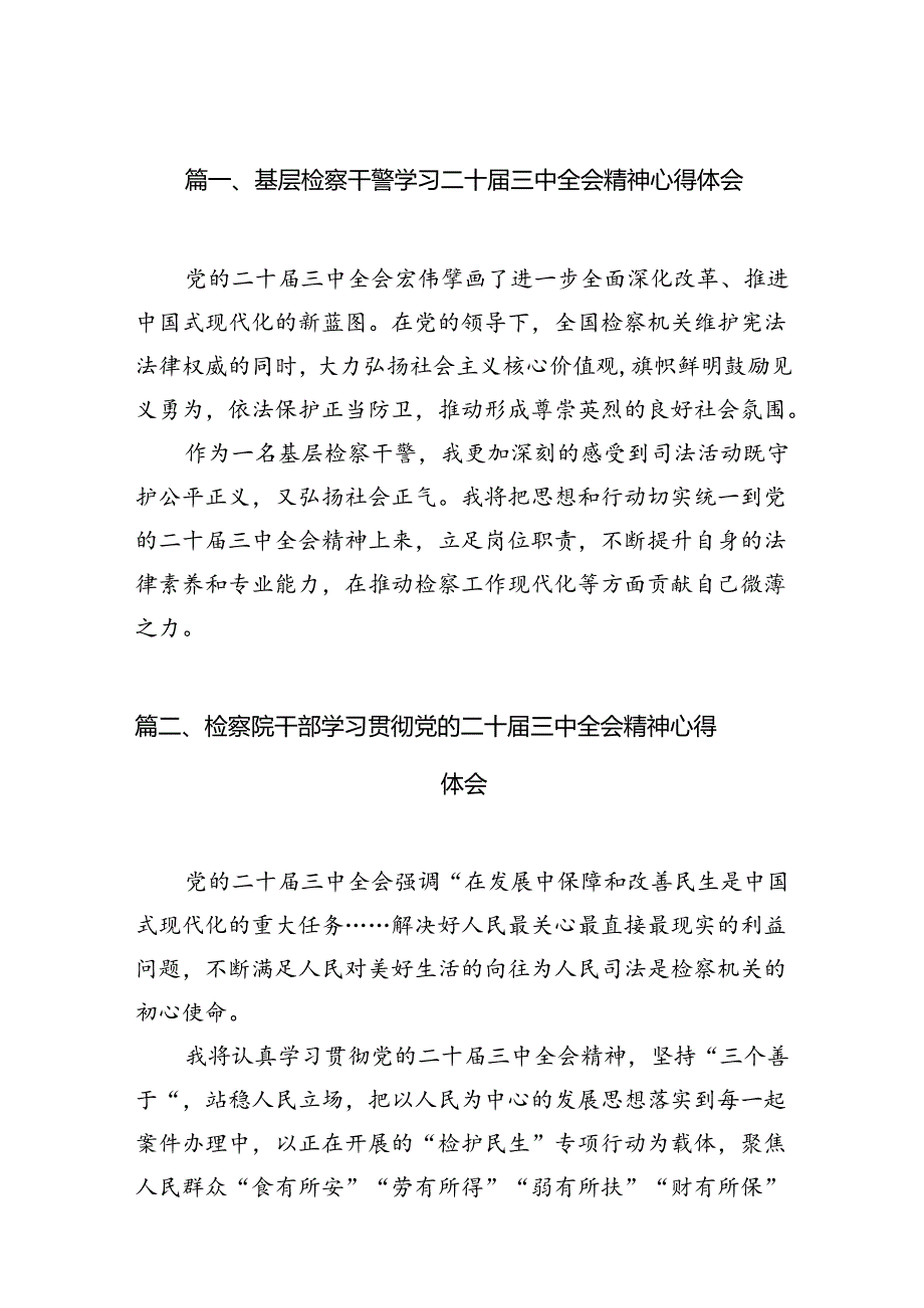 （10篇）基层检察干警学习二十三中全会精神心得体会汇编.docx_第2页