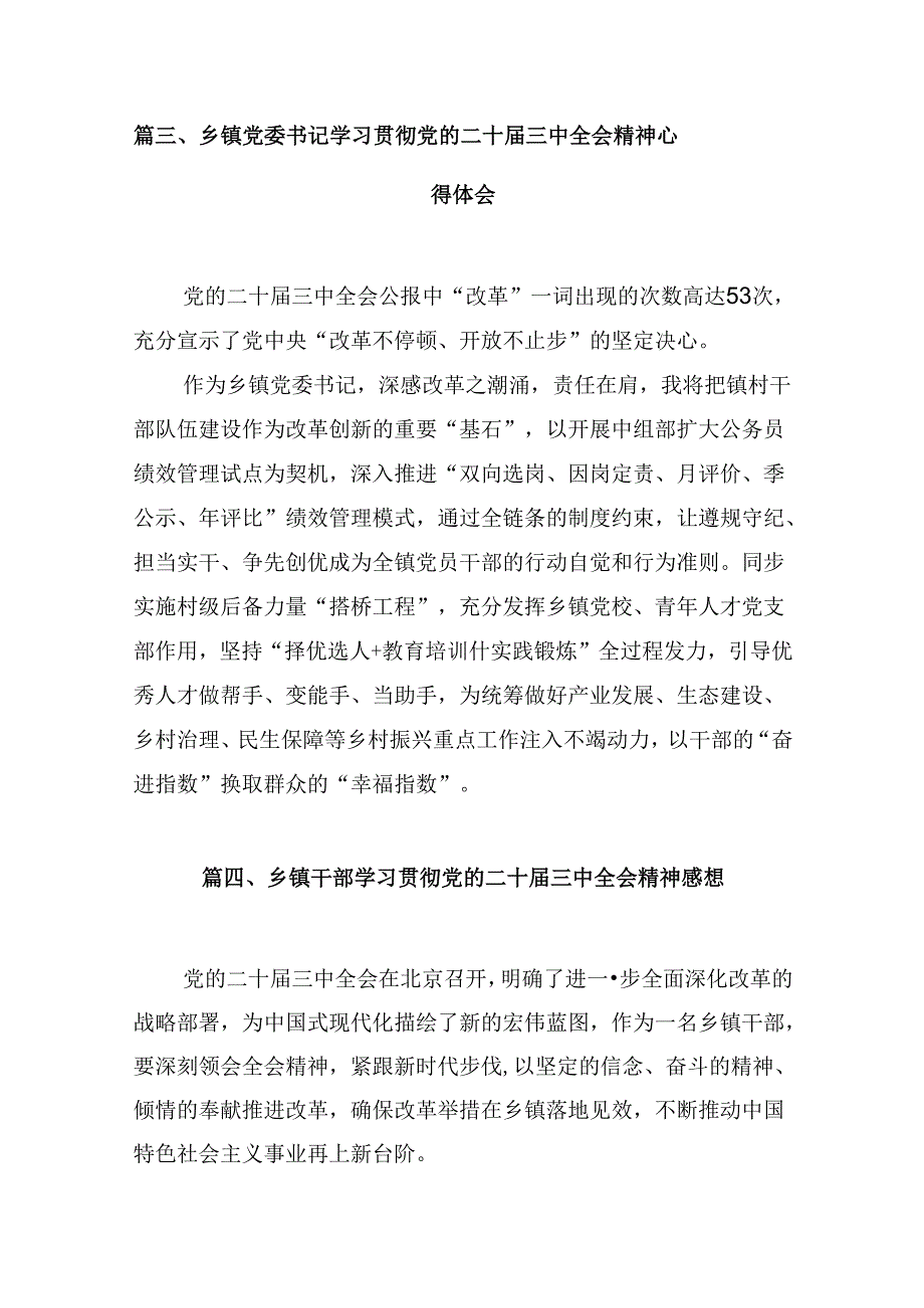 (八篇)镇党委书记学习贯彻党的二十三中全会精神心得体会（精选）.docx_第3页