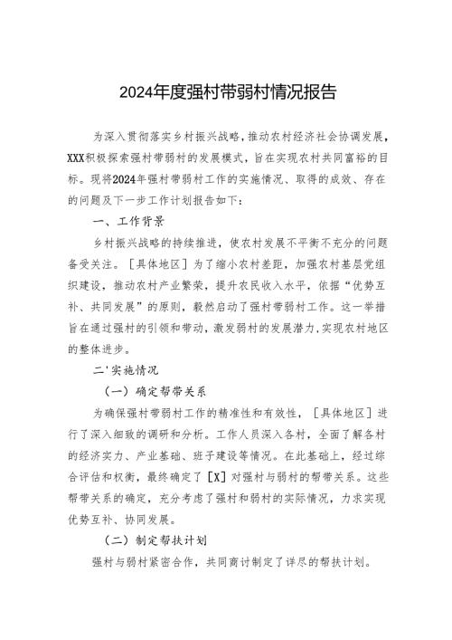 2024强村带弱村情况报告.docx