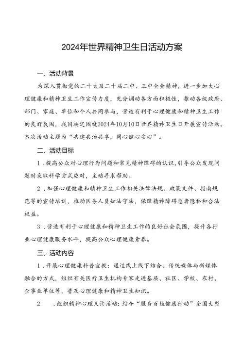 (12篇)乡镇卫生院关于2024年世界精神卫生日宣传活动方案.docx
