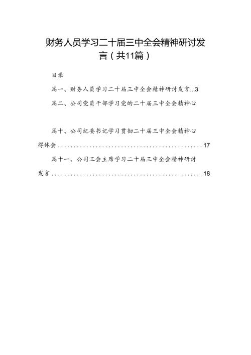 （11篇）财务人员学习二十三中全会精神研讨发言集合.docx