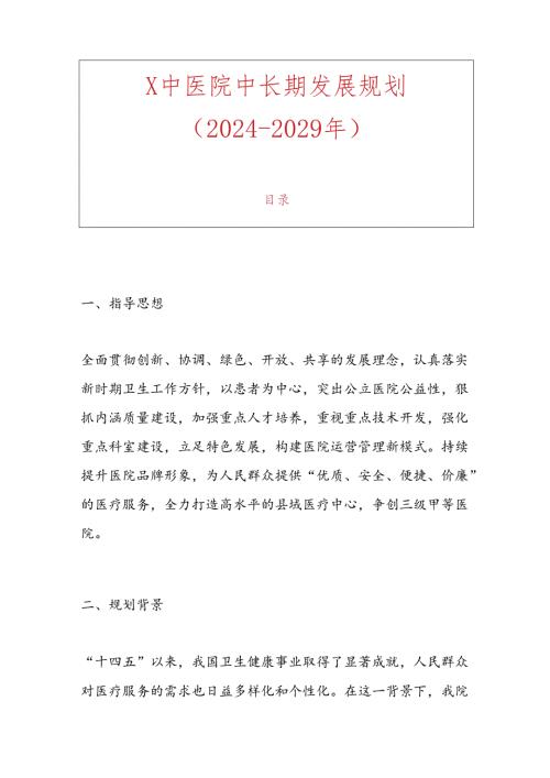 1.X中医院中长期发展规划（20242029年）.docx