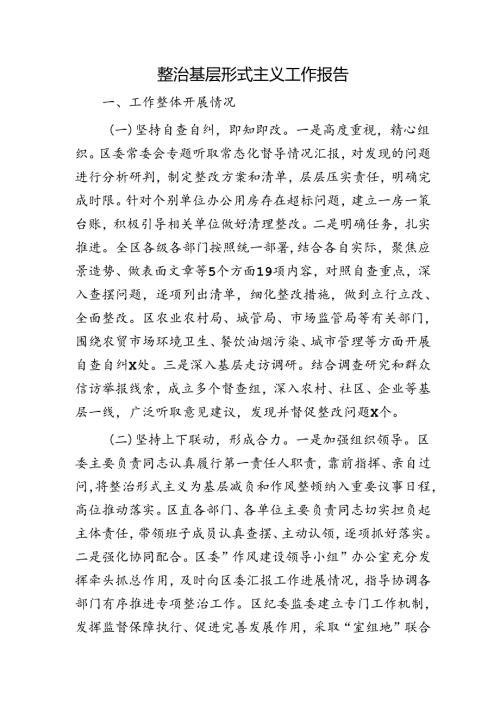 整治基层形式主义工作报告.docx