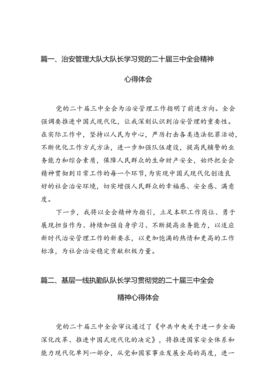 （10篇）治安管理大队大队长学习党的二十三中全会精神心得体会（详细版）.docx_第2页