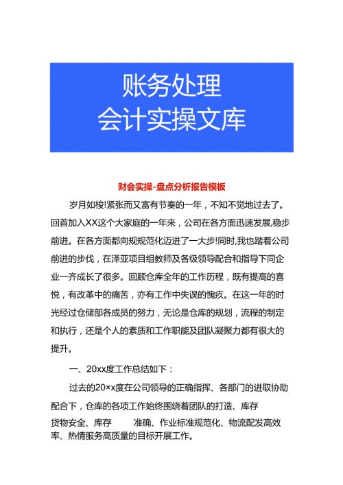 财会实操盘点分析报告模板.docx