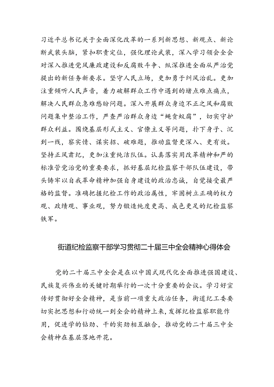 （9篇）基层纪检监察干部学习党的二十三中全会精神研讨发言（详细版）.docx_第3页