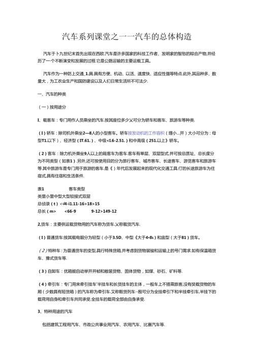 汽车系列课堂之一——汽车的总体构造.docx