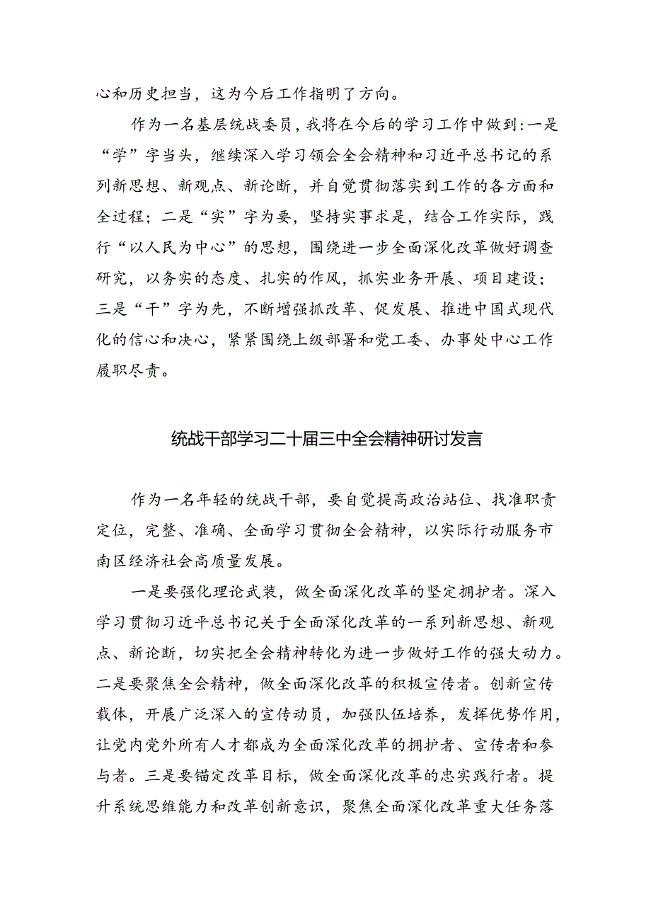 （9篇）统战委员学习贯彻二十三中全会精神心得体会（精选）.docx_第3页
