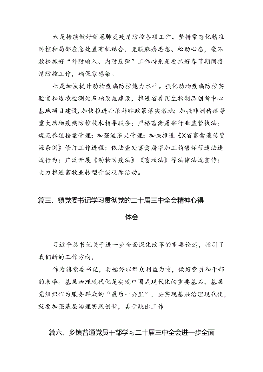 乡镇党委书记学习贯彻党的二十三中全会精神心得体会12篇（精编版）.docx_第3页