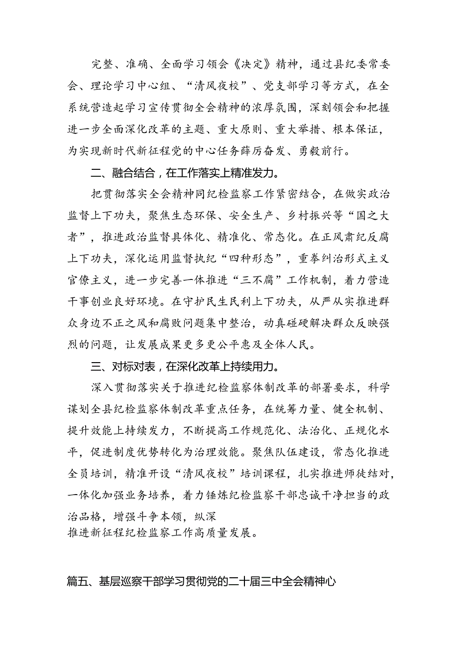（15篇）青年纪检监察干部学习贯彻党的二十三中全会精神心得体会（详细版）.docx_第2页