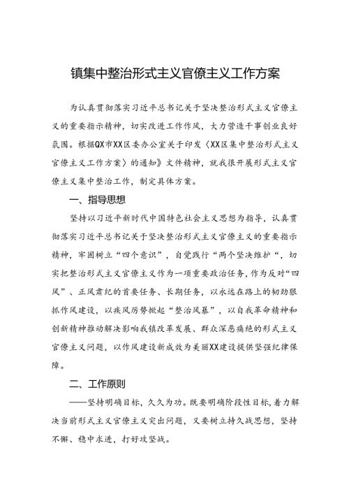 镇2024年集中整治形式主义官僚主义工作方案.docx