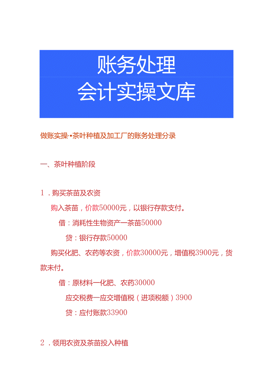 做账实操茶叶种植及加工厂的账务处理分录.docx_第1页