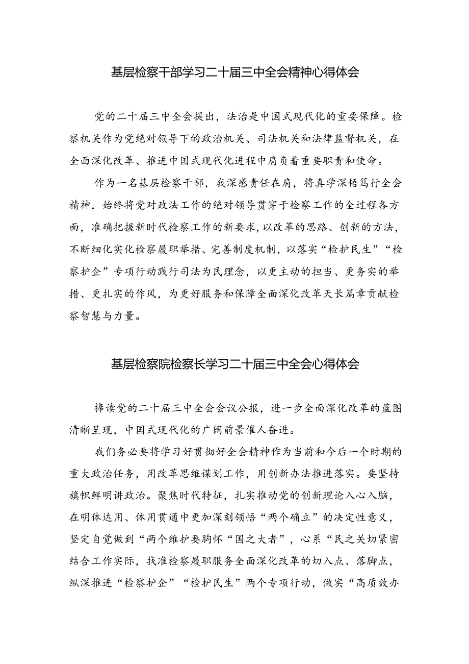 检察长学习党的二十三中全会精神心得体会8篇（详细版）.docx_第3页