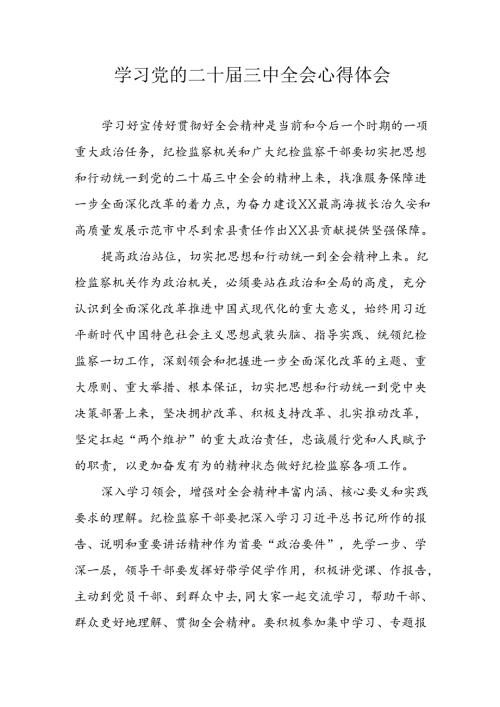 学习2024年学习党的二十三中全会个人心得感悟 合计14份.docx