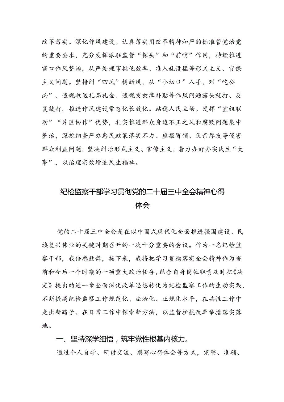 （9篇）青年纪检监察干部学习二十三中全会精神研讨发言（精选）.docx_第2页