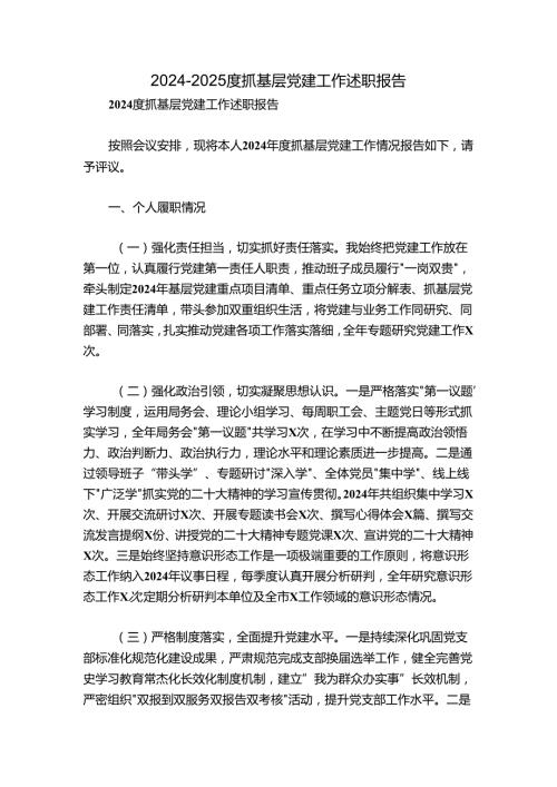20242025度抓基层党建工作述职报告.docx