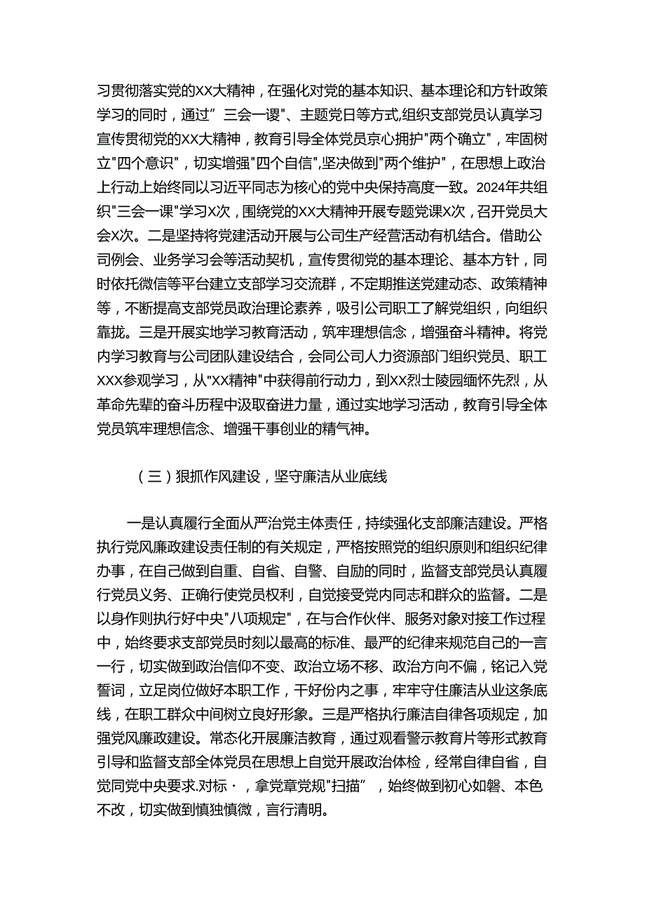 20242025非公党支部书记抓党建工作述职报告.docx_第2页