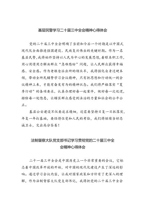 （9篇）基层民警学习二十三中全会精神心得体会合辑.docx