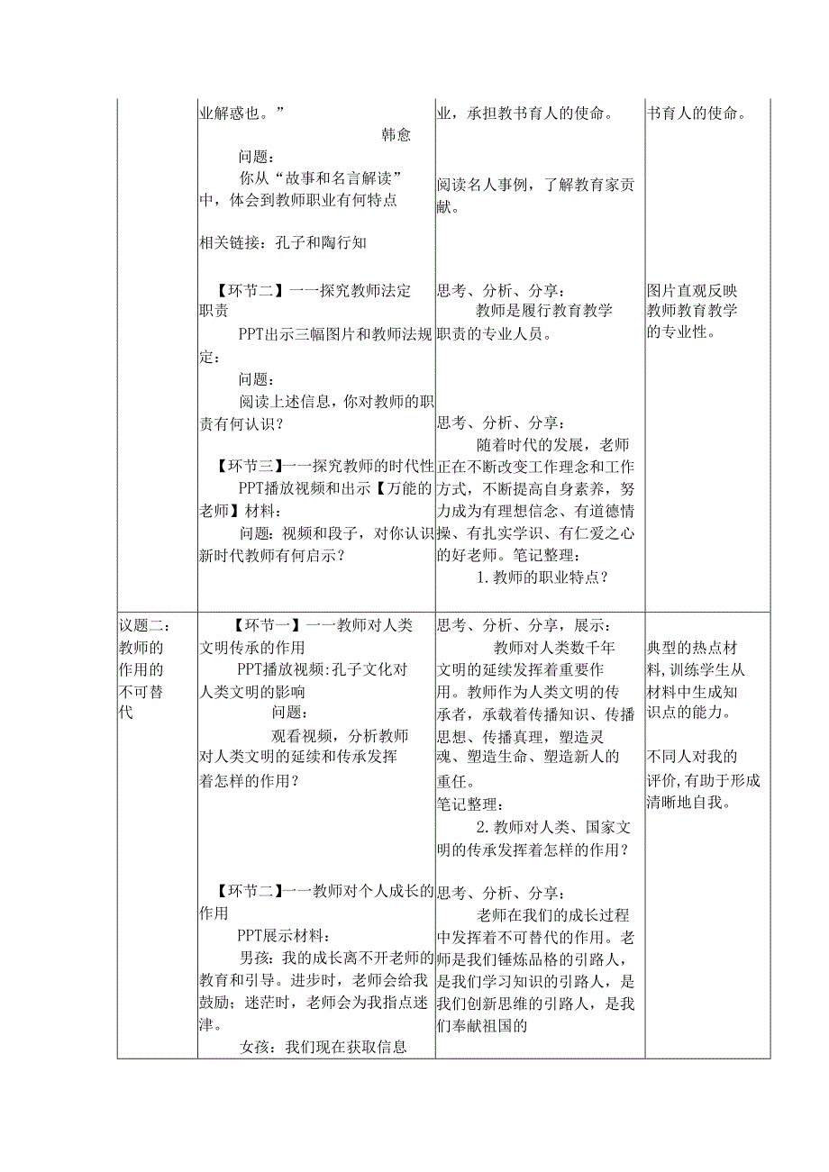 初中道德与法治七年级上册第五课第一框《走进老师》教学设计.docx_第2页