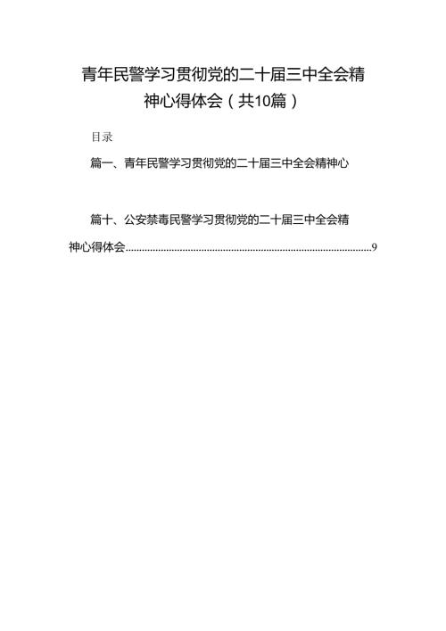 青年民警学习贯彻党的二十三中全会精神心得体会（共10篇选择）.docx
