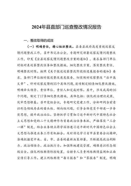 2024年县直部门巡察整改情况报告(1).docx